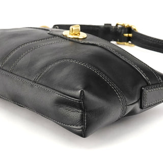 Coach 11042 Black Leather Turnlock Shoulder Bag