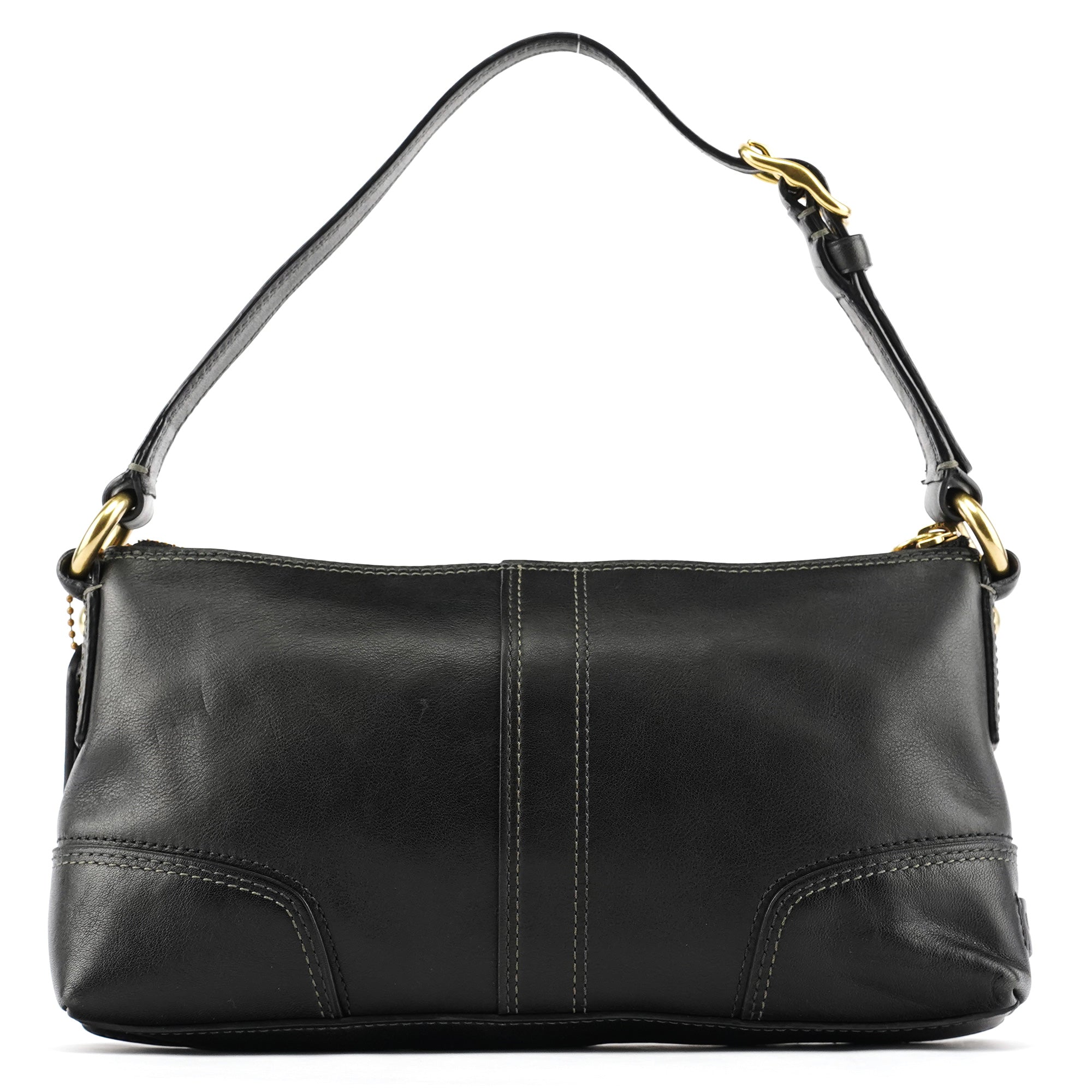 Coach 11042 Black Leather Turnlock Shoulder Bag
