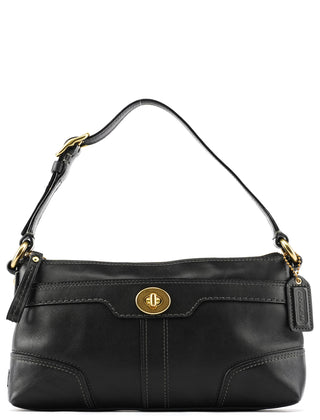 Coach 11042 Black Leather Turnlock Shoulder Bag
