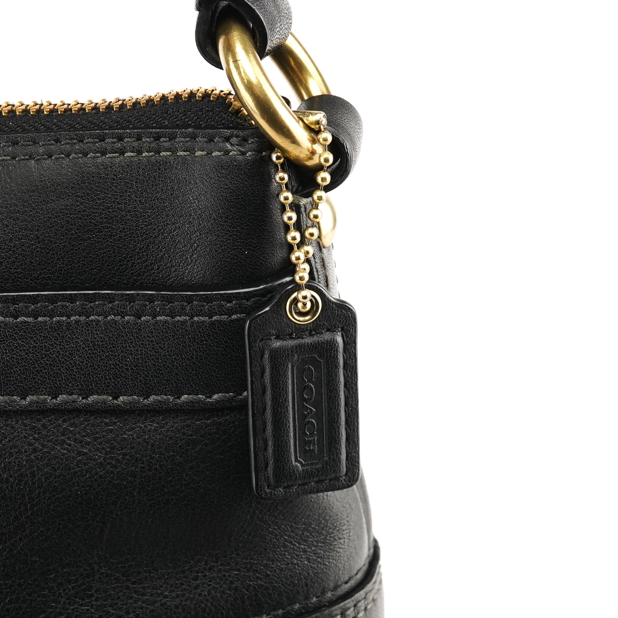 Coach 11042 Black Leather Turnlock Shoulder Bag