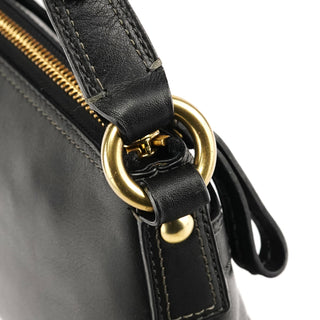 Coach 11042 Black Leather Turnlock Shoulder Bag