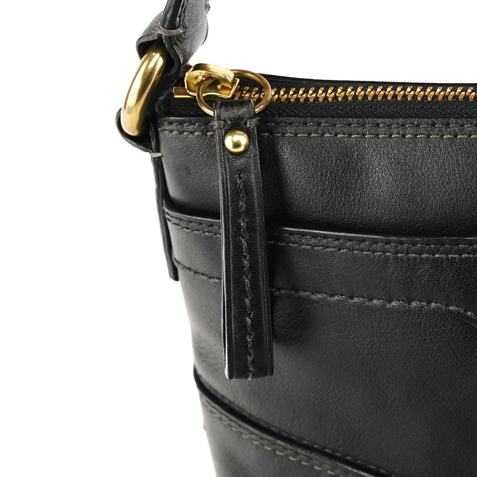 Coach 11042 Black Leather Turnlock Shoulder Bag