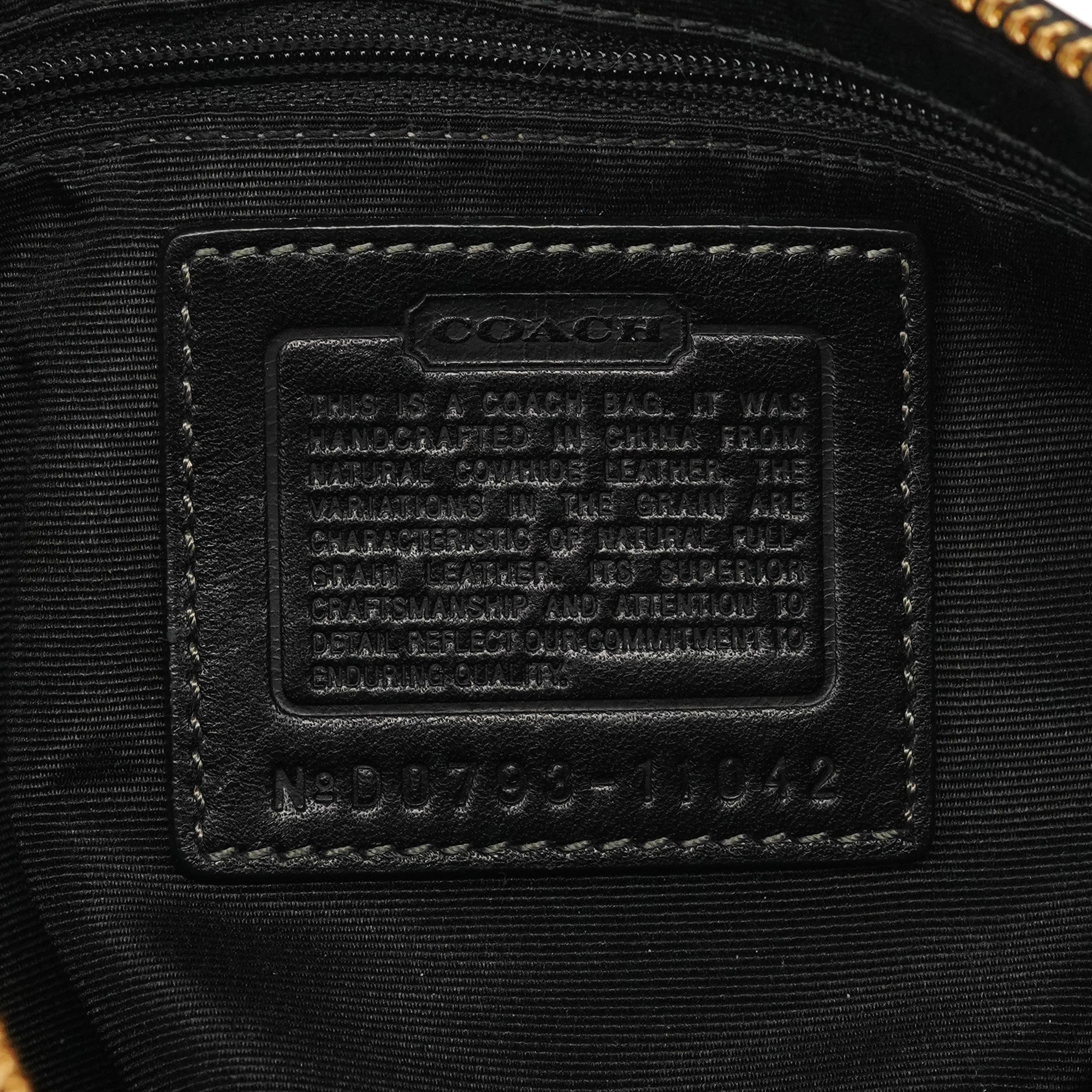 Coach 11042 Black Leather Turnlock Shoulder Bag