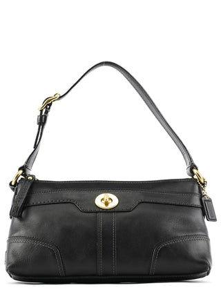 Coach 11042 Black Leather Turnlock Shoulder Bag