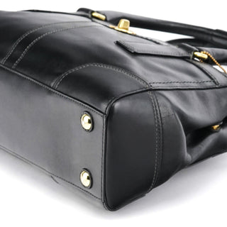 Coach 11047 Black Leather Turnlock Tote Bag