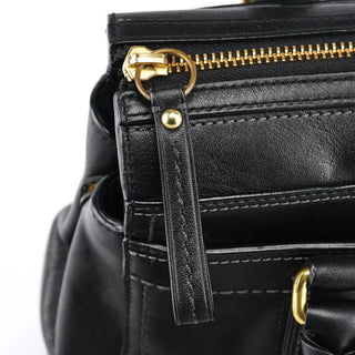 Coach 11047 Black Leather Turnlock Tote Bag