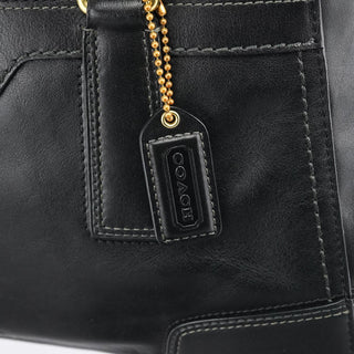 Coach 11047 Black Leather Turnlock Tote Bag