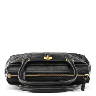 Coach 11047 Black Leather Turnlock Tote Bag
