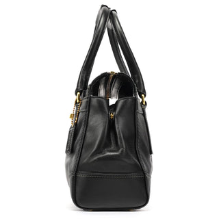 Coach 11047 Black Leather Turnlock Tote Bag