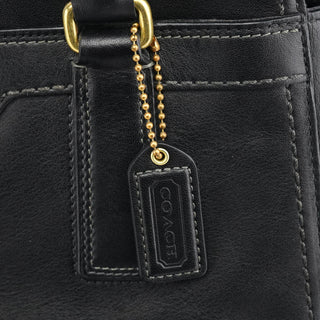 Coach 11047 Black Leather Turnlock Tote Bag