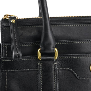 Coach 11047 Black Leather Turnlock Tote Bag