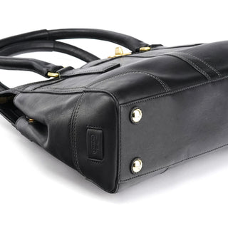 Coach 11047 Black Leather Turnlock Tote Bag