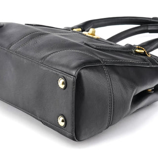 Coach 11047 Black Leather Turnlock Tote Bag