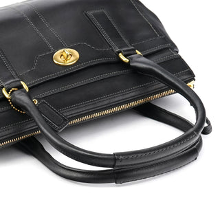 Coach 11047 Black Leather Turnlock Tote Bag