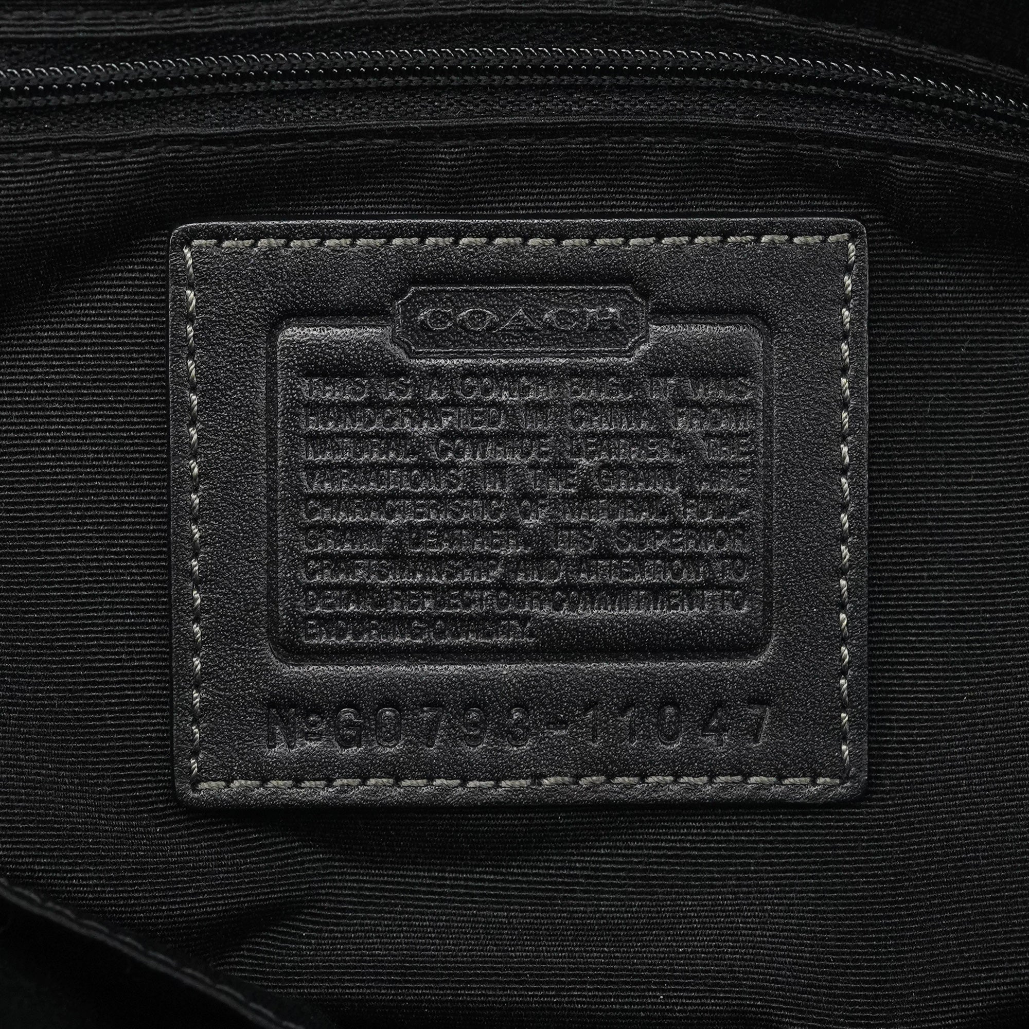 Coach 11047 Sac cabas Turnlock en cuir noir