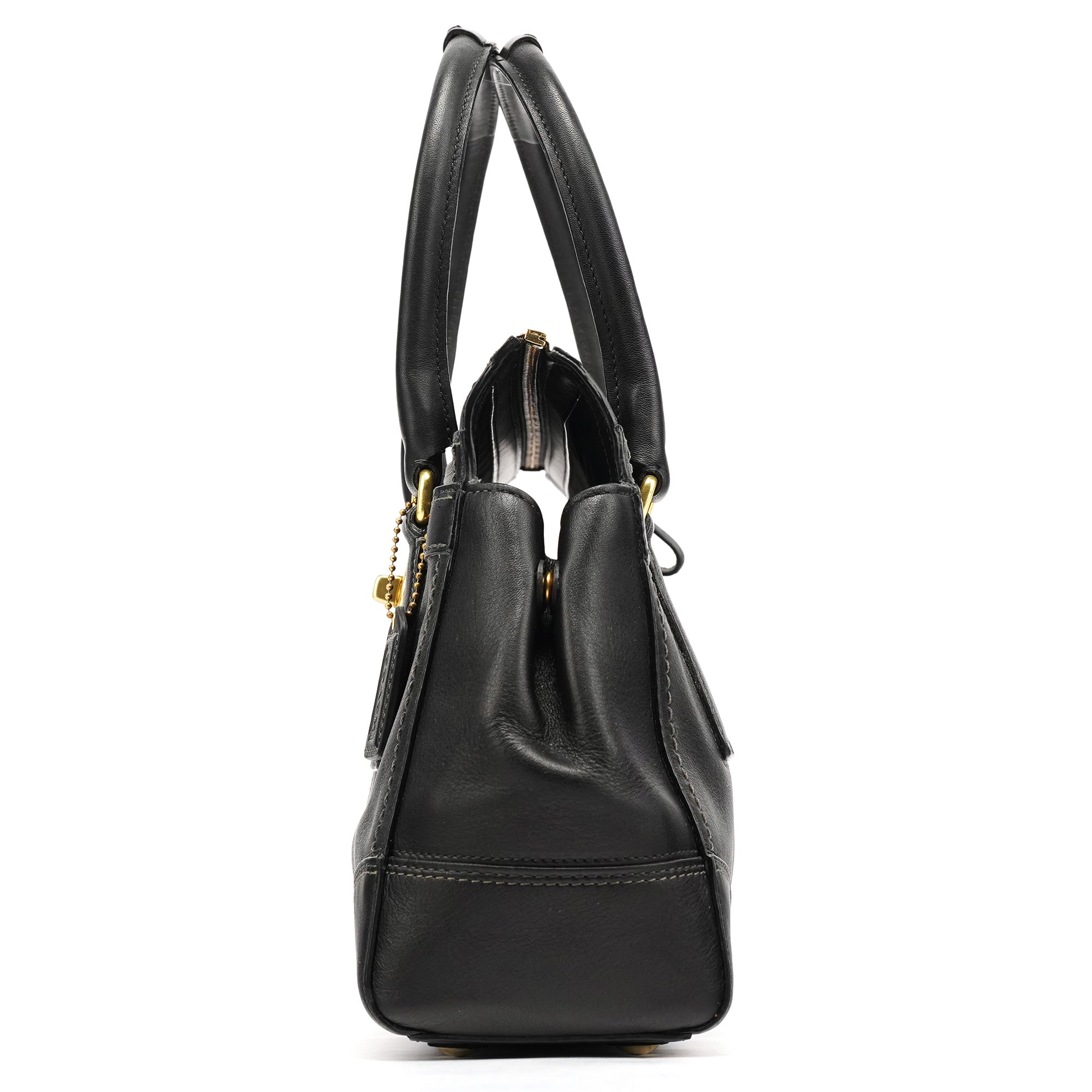 Coach 11047 Sac cabas Turnlock en cuir noir