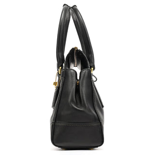 Coach 11047 Black Leather Turnlock Tote Bag