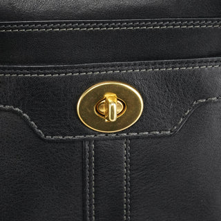 Coach 11047 Black Leather Turnlock Tote Bag