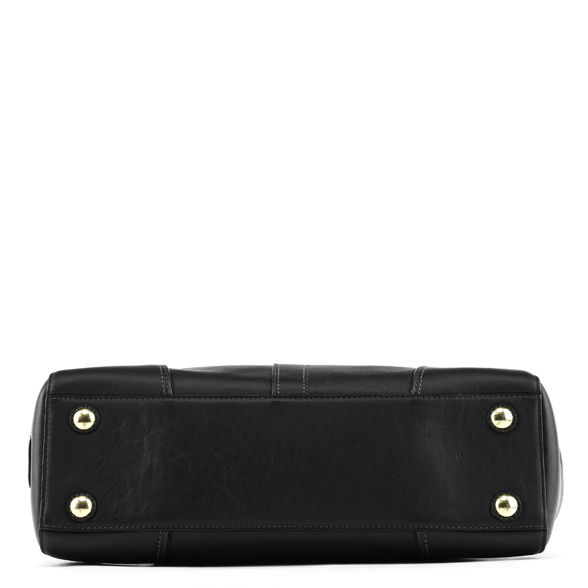 Coach 11047 Black Leather Turnlock Tote Bag