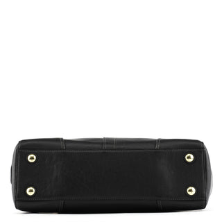 Coach 11047 Black Leather Turnlock Tote Bag