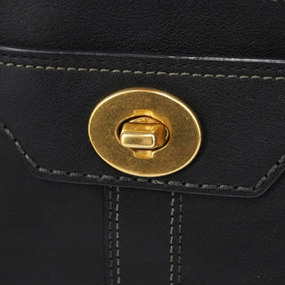 Coach 11047 Black Leather Turnlock Tote Bag