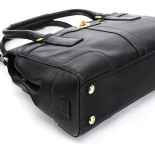 Coach 11047 Black Leather Turnlock Tote Bag