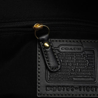 Coach 11047 Black Leather Turnlock Tote Bag