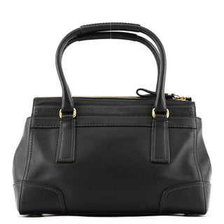 Coach 11047 Black Leather Turnlock Tote Bag