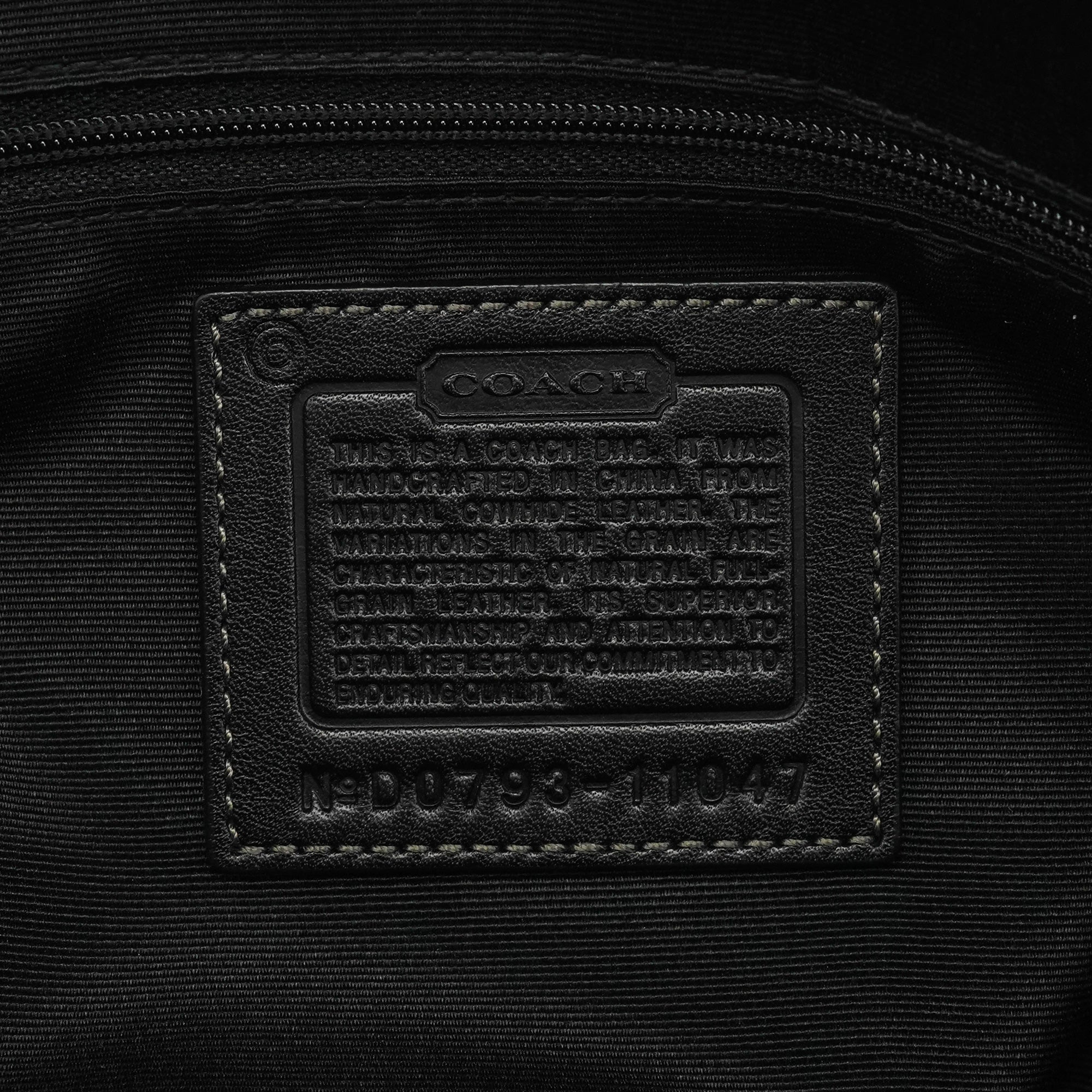 Coach 11047 Black Leather Turnlock Tote Bag