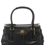 Coach 11047 Black Leather Turnlock Tote Bag