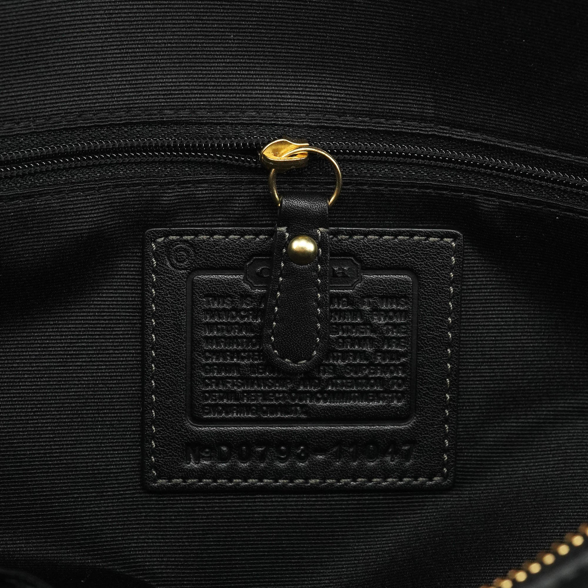 Coach 11047 Black Leather Turnlock Tote Bag