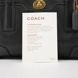 Coach 11047 Black Leather Turnlock Tote Bag