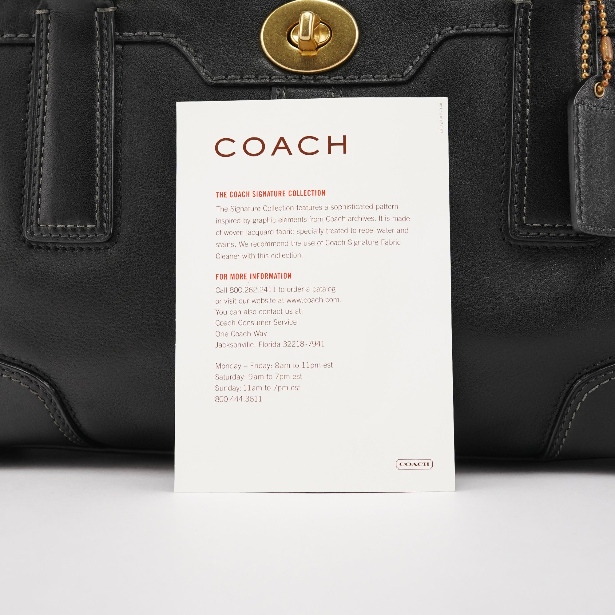 Coach 11047 Black Leather Turnlock Tote Bag