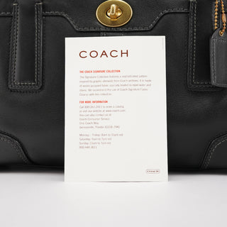Coach 11047 Black Leather Turnlock Tote Bag