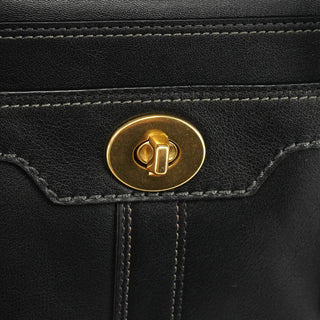 Coach 11047 Black Leather Turnlock Tote Bag