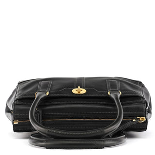 Coach 11047 Black Leather Turnlock Tote Bag