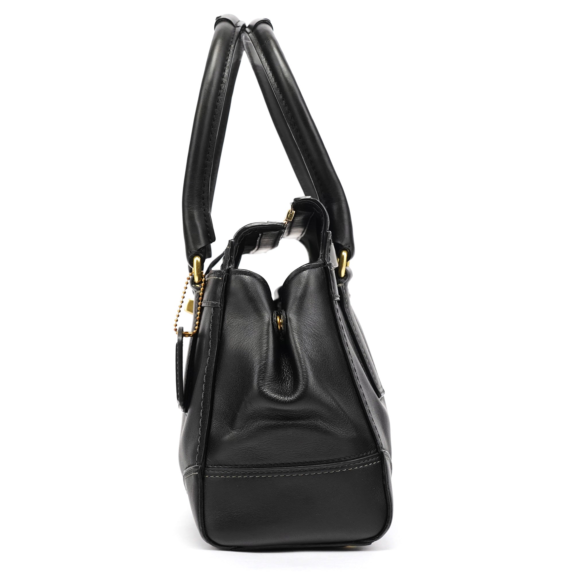 Coach 11047 Black Leather Turnlock Tote Bag