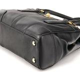 Coach 11047 Black Leather Turnlock Tote Bag