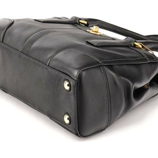 Coach 11047 Black Leather Turnlock Tote Bag