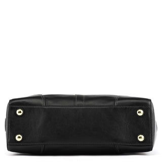 Coach 11047 Black Leather Turnlock Tote Bag