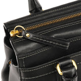Coach 11047 Black Leather Turnlock Tote Bag