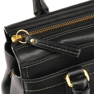Coach 11047 Black Leather Turnlock Tote Bag