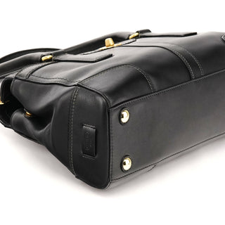 Coach 11047 Black Leather Turnlock Tote Bag