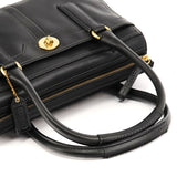 Coach 11047 Black Leather Turnlock Tote Bag