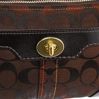 Coach 11057 Brown Signature Turnlock Shoulder Bag