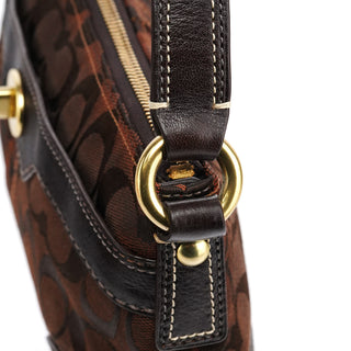 Coach 11057 Brown Signature Turnlock Shoulder Bag