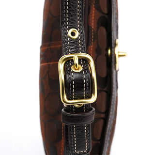Coach 11057 Brown Signature Turnlock Shoulder Bag