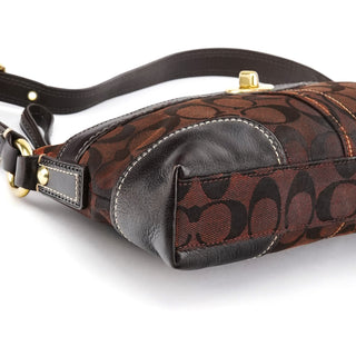 Coach 11057 Brown Signature Turnlock Shoulder Bag