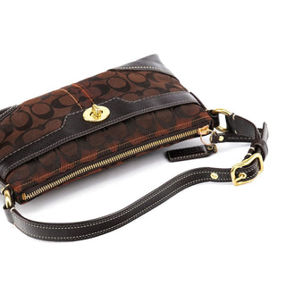 Coach 11057 Brown Signature Turnlock Shoulder Bag