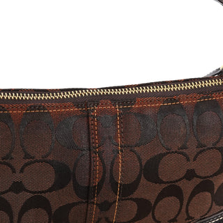 Coach 11057 Brown Signature Turnlock Shoulder Bag